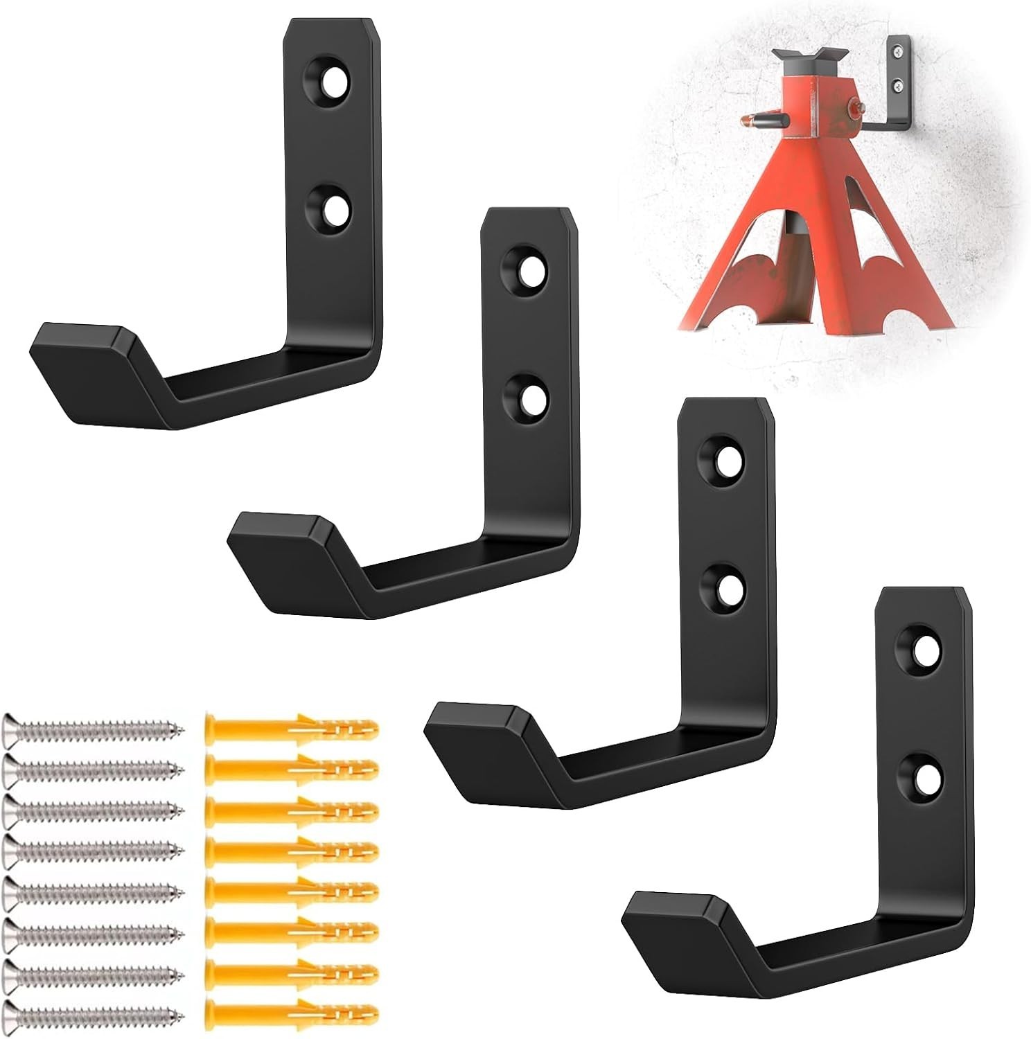 Garage Wall Mount Organizer Hooks Heavy Duty Jack Stand Storage Shelves