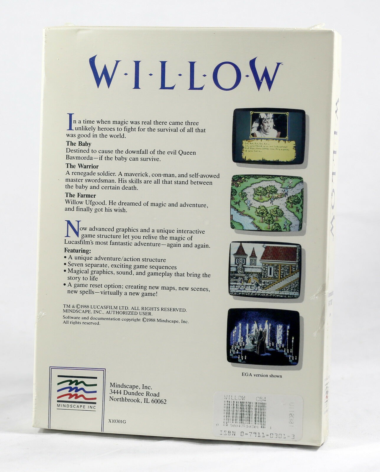 SEALED 1988 WILLOW Mindscape Commodore 64 Big Box PC RARE