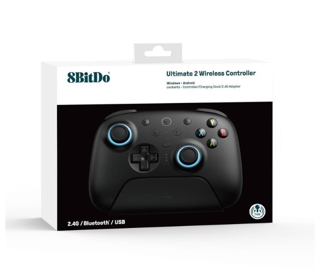 8BitDo Ultimate 2 Wireless Controller for Windows PC, Apple, Steam Android,Black