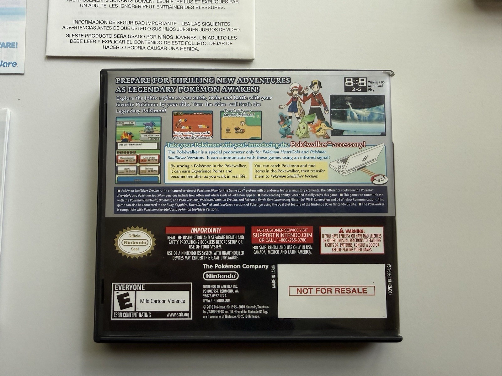 Pokemon Soul Silver Version CIB (Big Box) With Pokewalker Tested Authentic