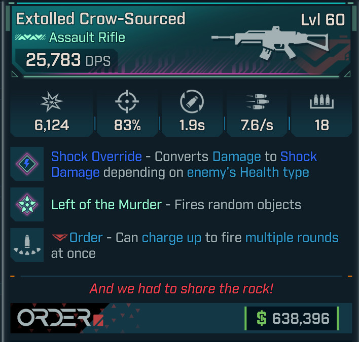 Borderlands 4⭐SET OF 5⭐ PEARLESCENT CROW-SOURCED ASSAULT RIFLE⭐ALL 5 ITEMS