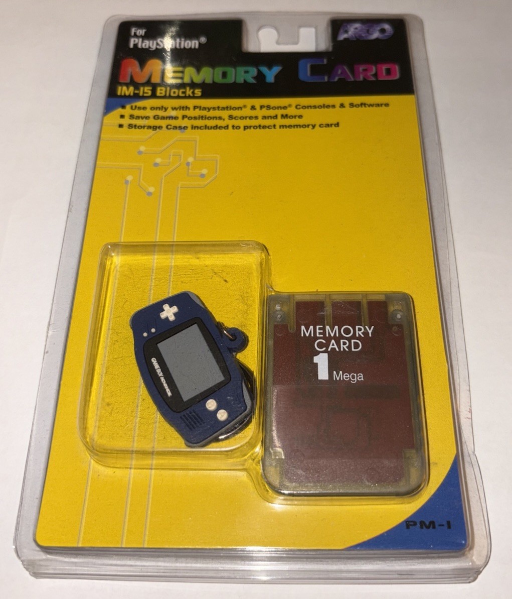 NEW Argo 1 Mega Memory Card For PlayStation With Gameboy Keychain