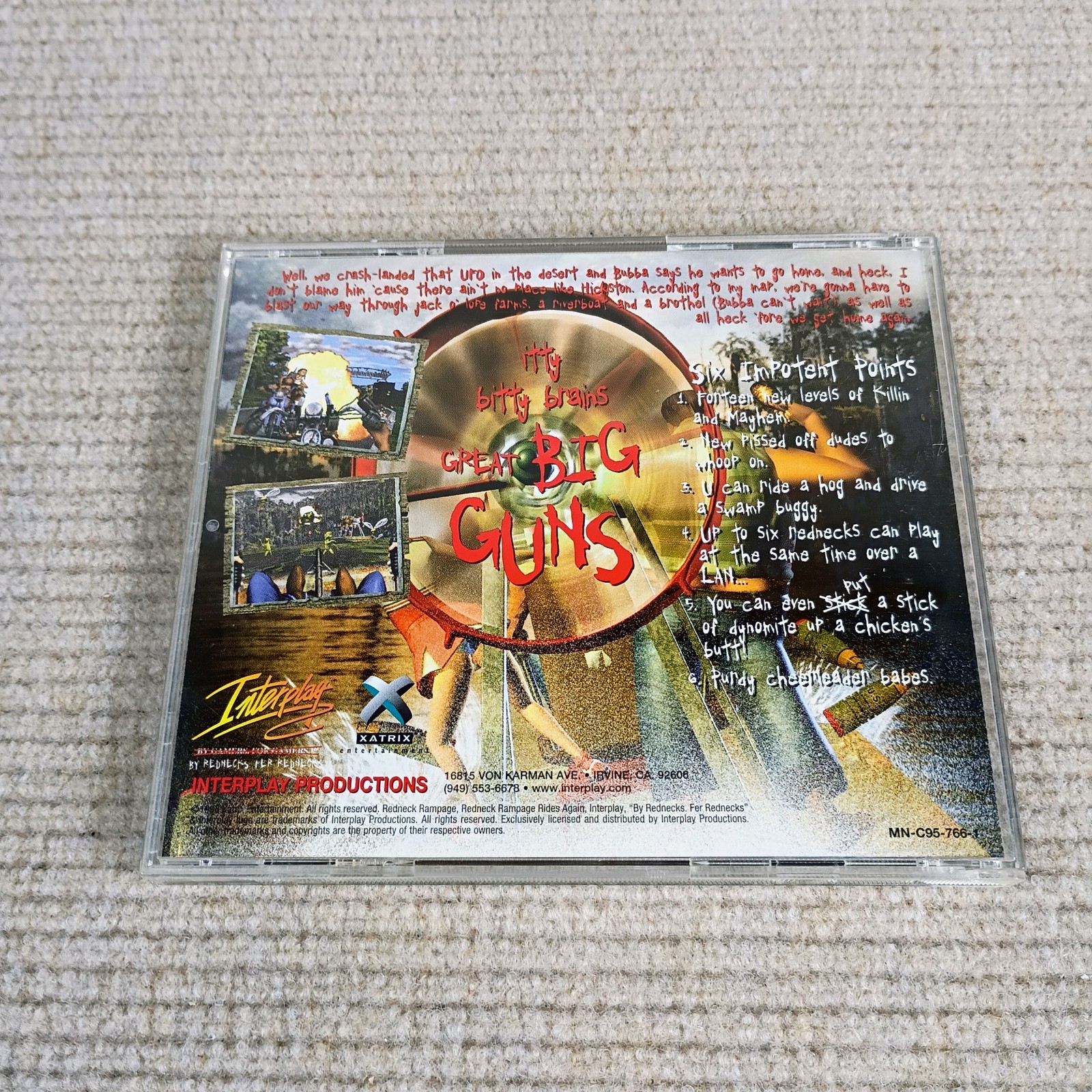 Redneck Rampage Rides Again Arkansas PC CD-ROM Game Interplay Productions M