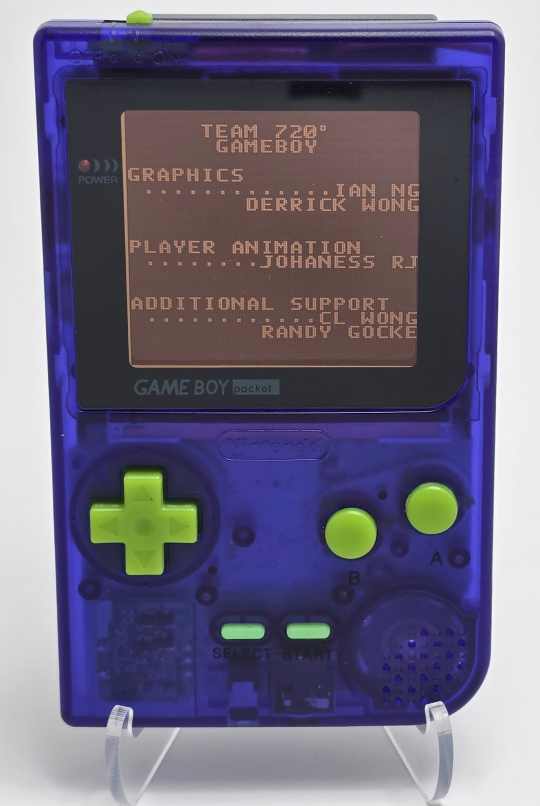 Midnight Purple- Gameboy Pocket -W IPS Screen Mod- New Shell New Buttons -Tested