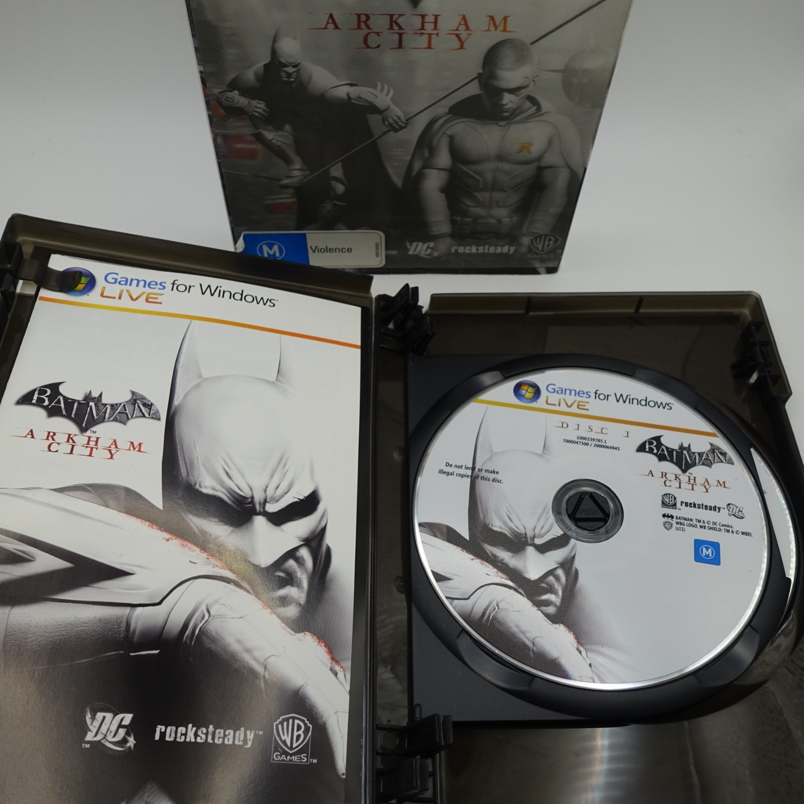 Batman Arkham Asylum GOTY + Arkham City PC DVD Complete With Manuals