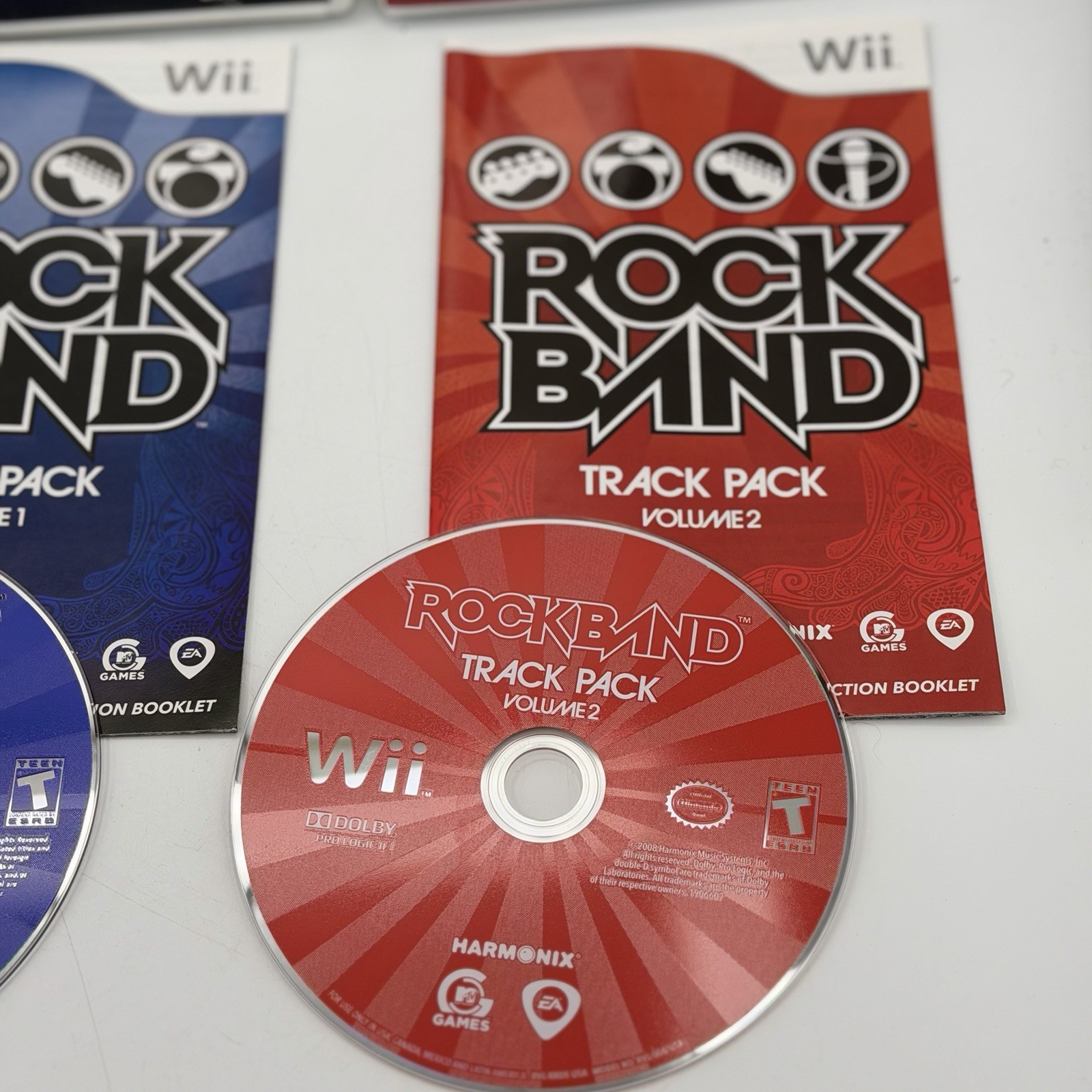 Wii Rock Band 3 Game Lot – Rockband 1 & Track Pack Vol 1 & 2 Vintage Nintendo