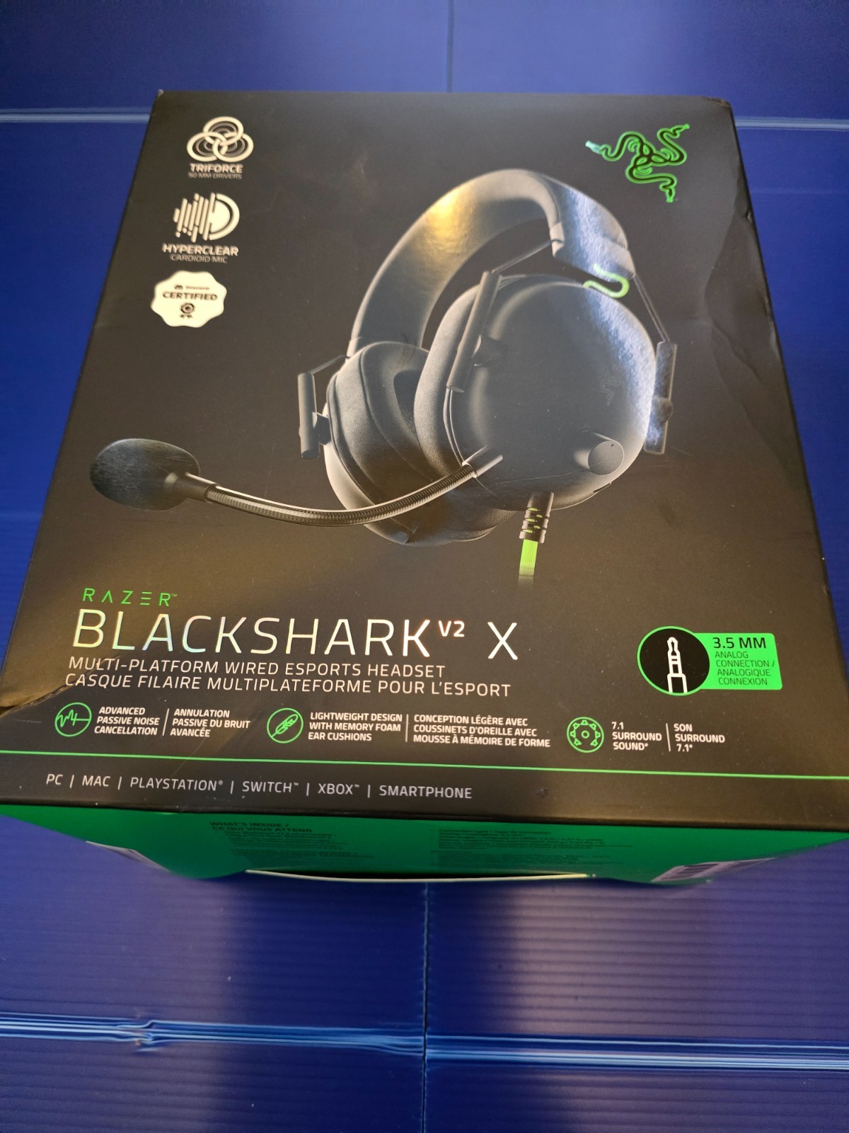 Razer Blackshark V2 X Black Over the Ear Gaming Headset