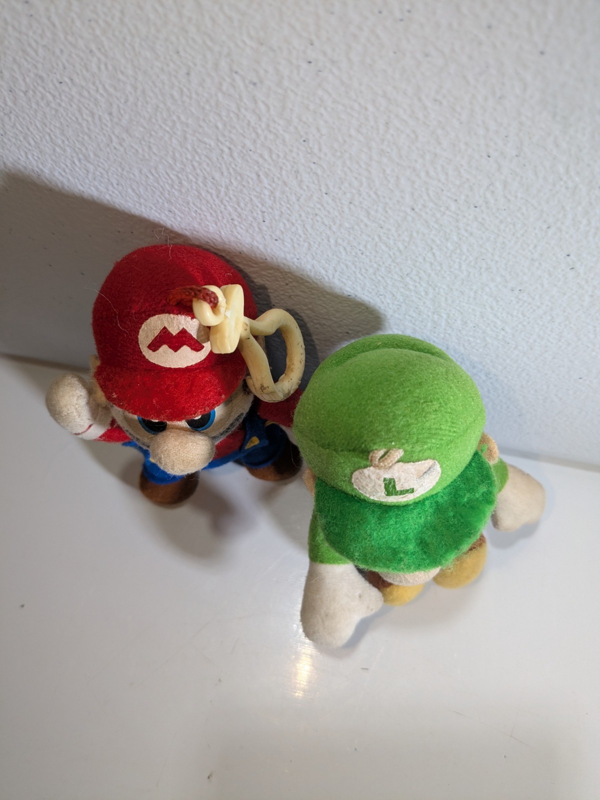 Toysite Mario Plush Keychain + Luigi BD&A Plush Both Issues Stains Dirty Wear