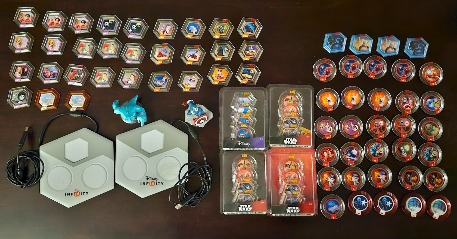 (80) Disney Infinity 1.0 2.0 3.0 Power Disc Lot Marvel Disney Star Wars & More