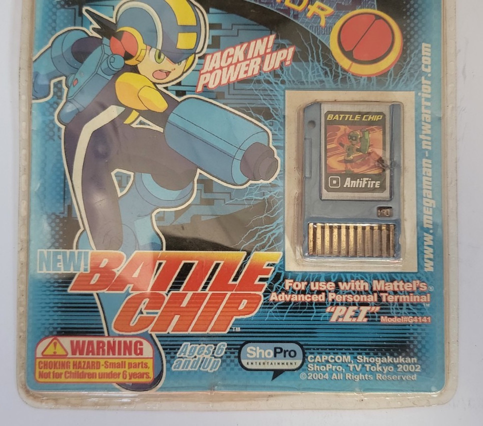 Megaman AntfireE Battle Chip for P.E.T. Advance Personal Terminal New Old Stock.