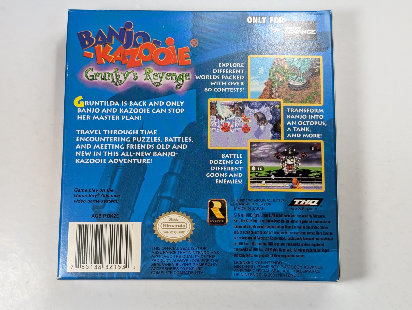 *No game* Banjo Kazooie Grunty’s Revenge Game Boy Advance box + poster authentic