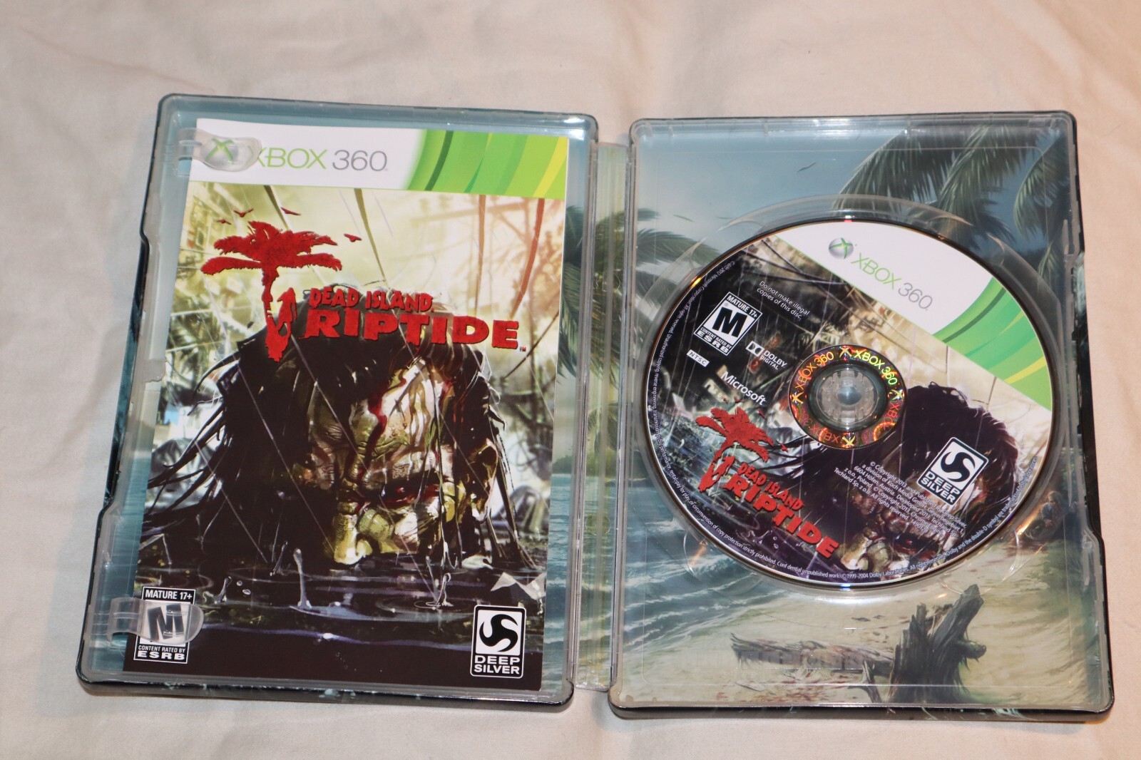 Dead Island: Riptide (Microsoft Xbox 360, 2013) STEELBOOK CASE AND MANUAL