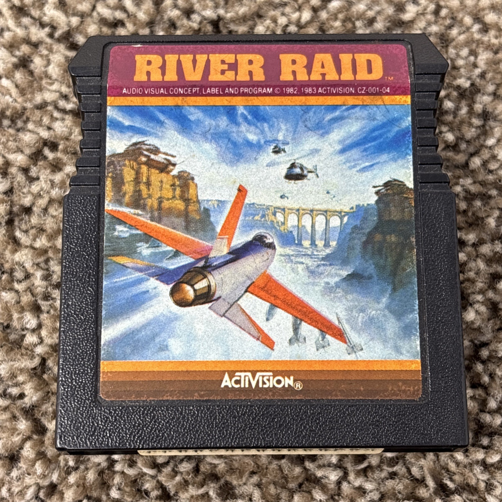River Raid Cartridge For Atari 8 Bit Computer 400 800 XE XL Tested Activision