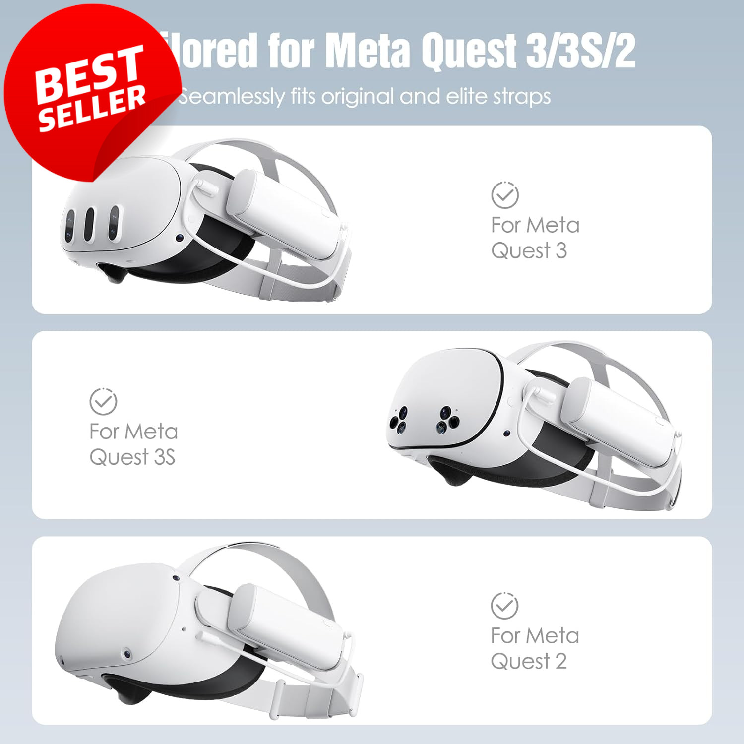 Battery Pack Meta Quest 3 3S Oculus Quest 2 5000mAh Fast Charging Portable US