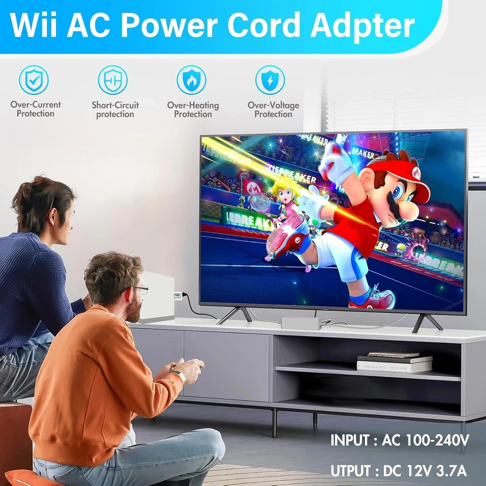 4 in 1 Wii Replacement Cables Set, Wii AC Power Adapter + Wii to Hdmi Converter+