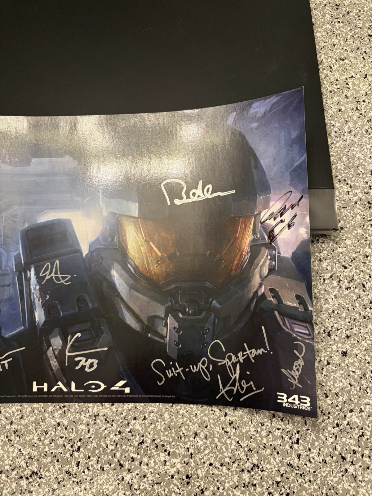 Microsoft Halo 4 343 Industries Dev Signed Promo Mini Poster RARE