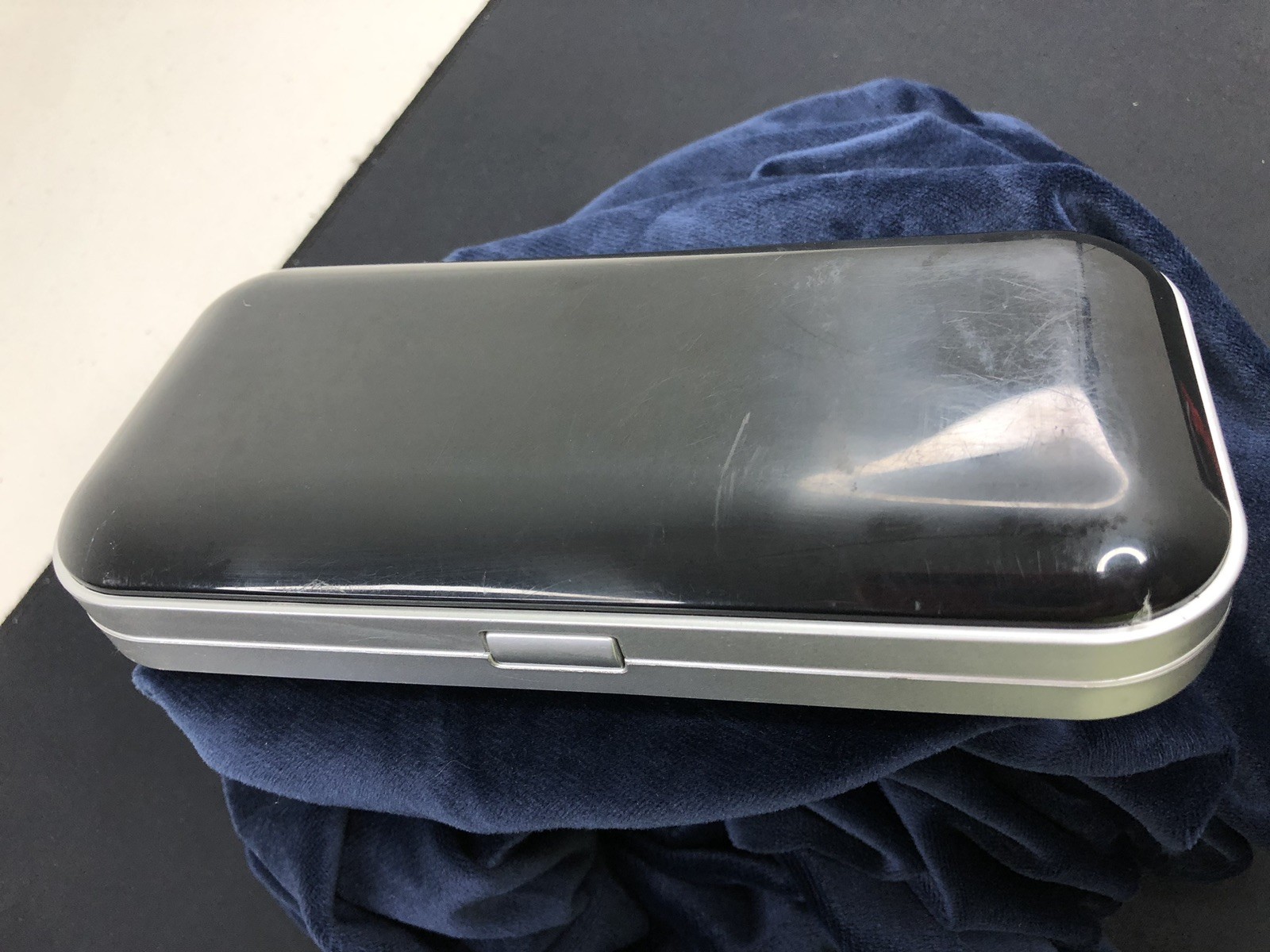PSP Carry Case Travel RARE Silver Black UMD SD Card Slim Hard Shell Sony BDA VTG