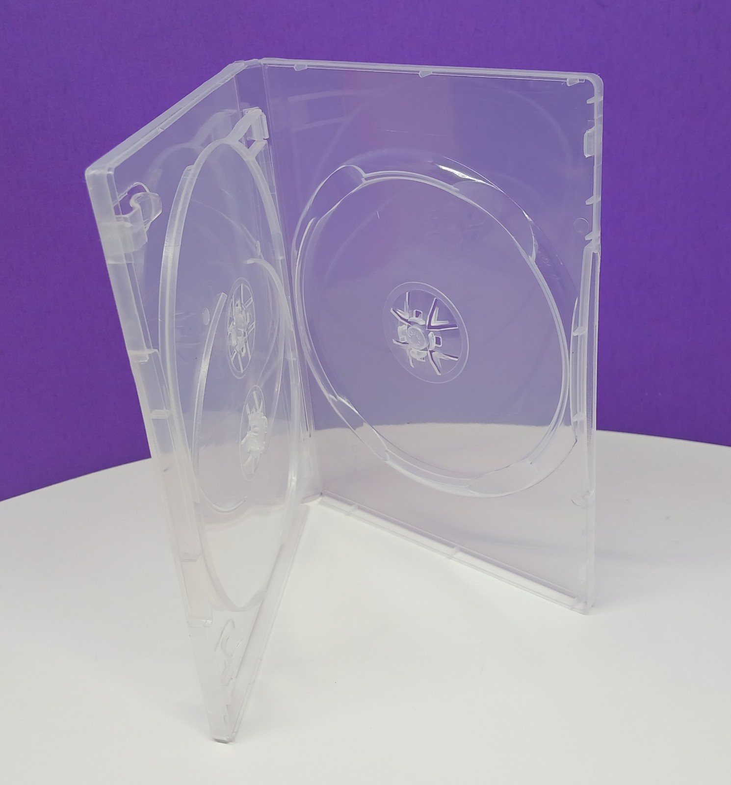 One Standard Clear 3 Disc DVD Replacement Case With Dustcover 14mm