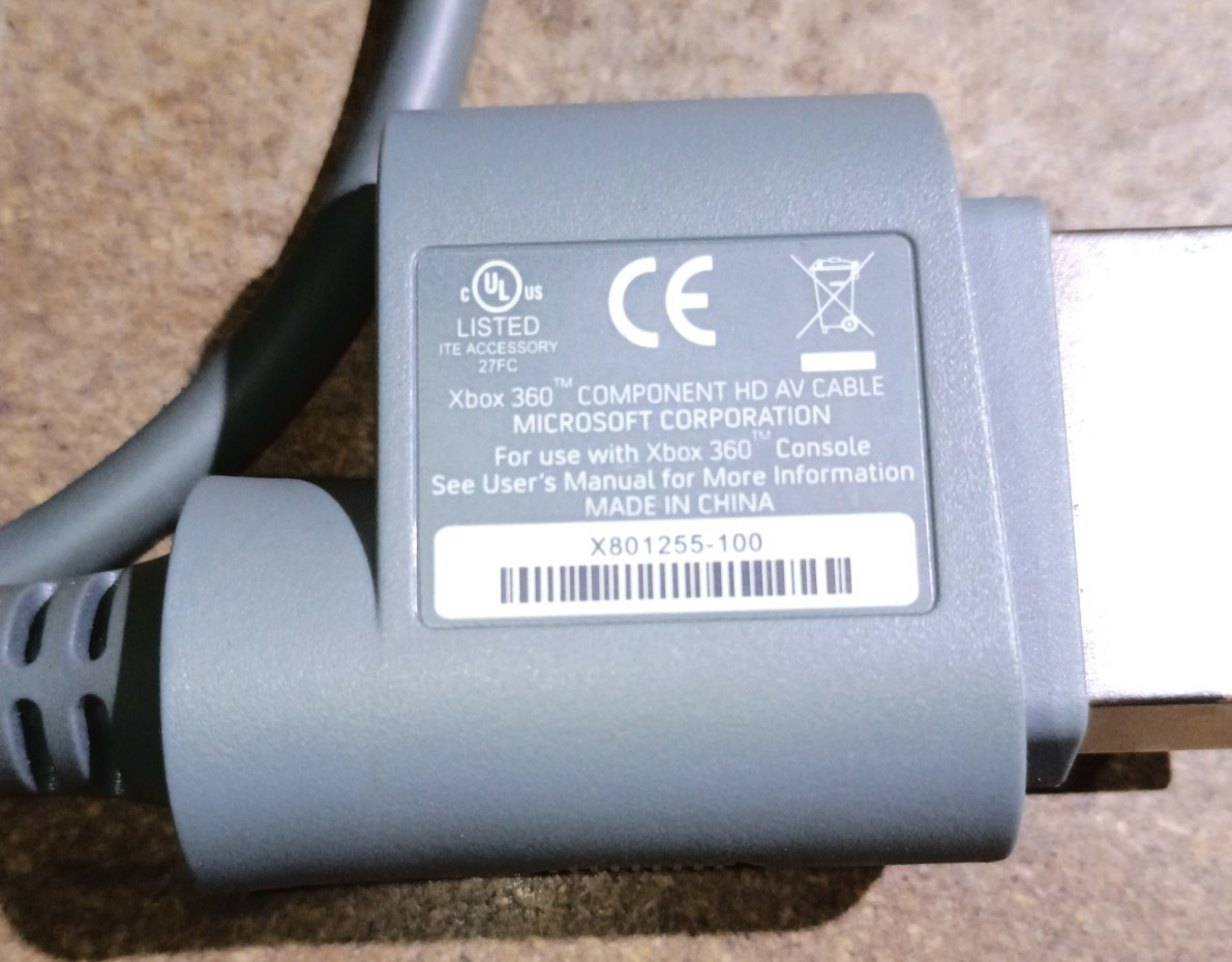 Microsoft Xbox 360 Component HD AV CABLE X80-1255-100