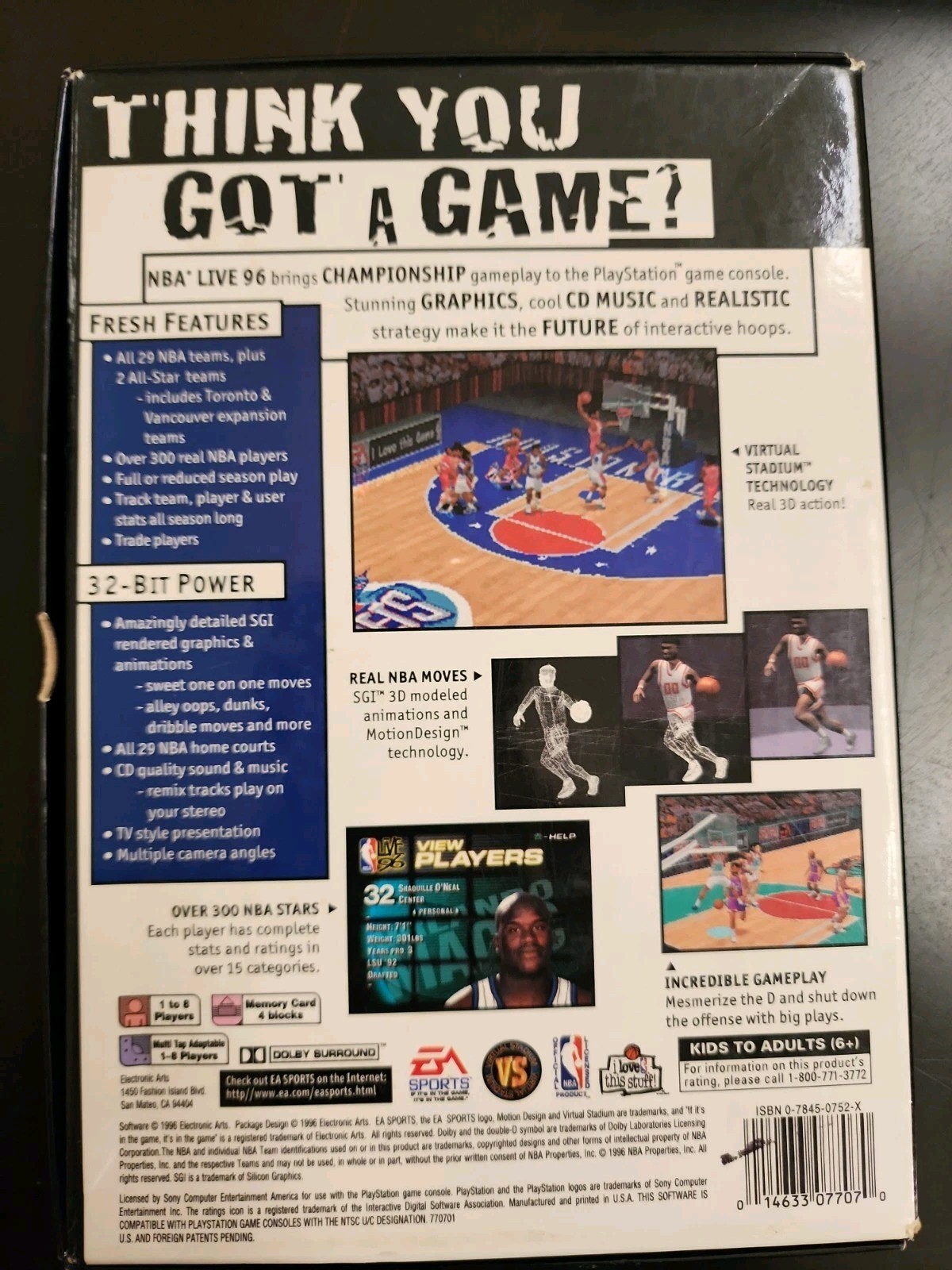 NBA Live 96 (Sony PlayStation 1, 1996) No Manual