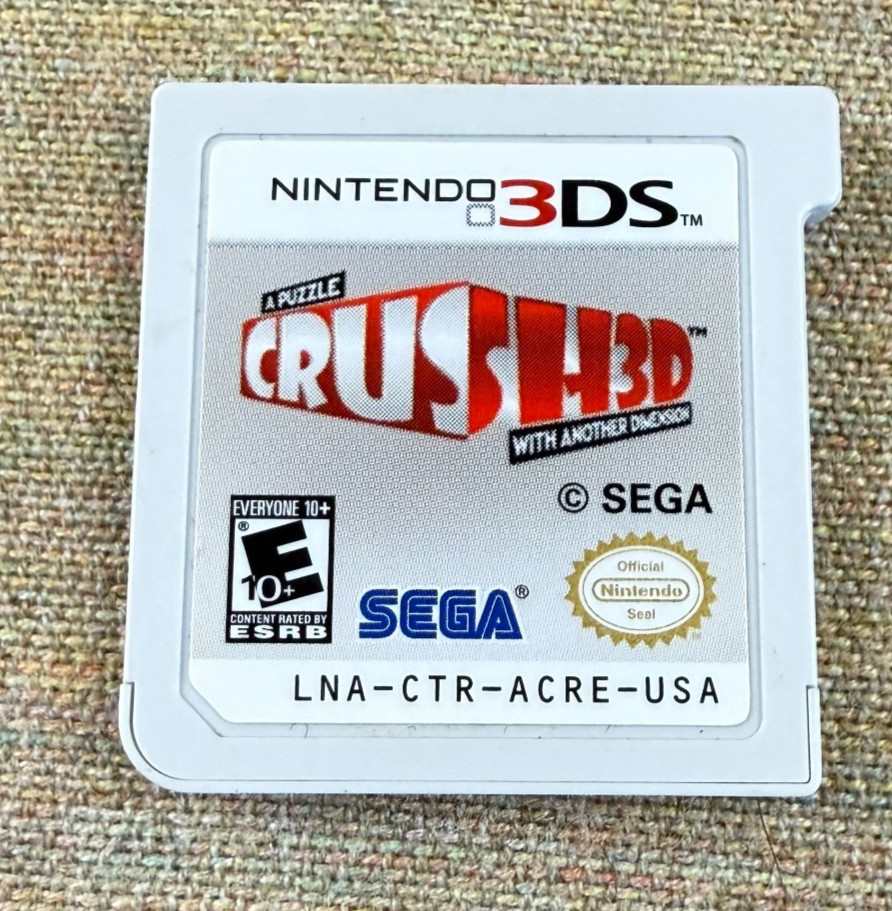 Crush 3D Nintendo 3DS Game Cartridge Only Tested Sega Puzzle Platformer