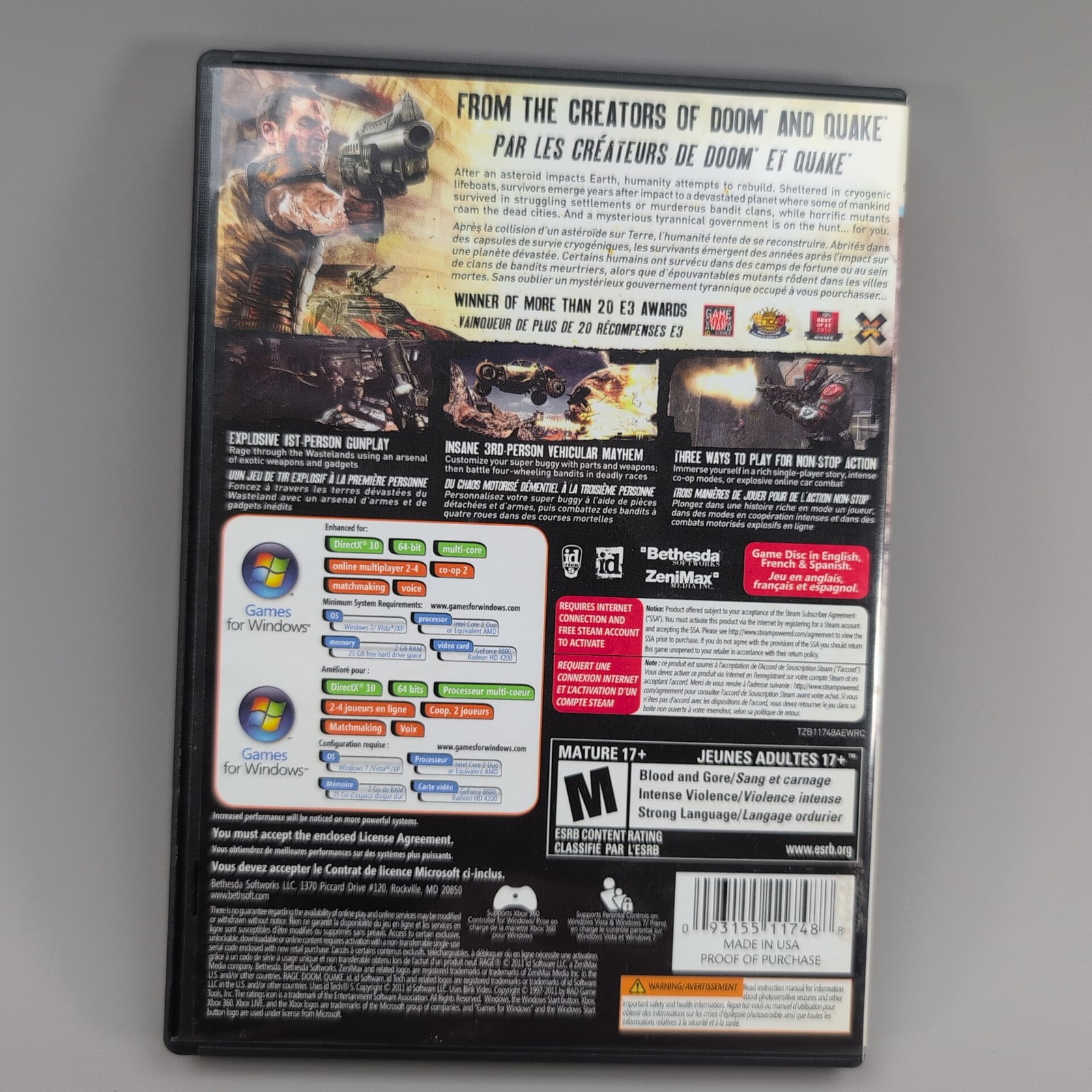 Rage Anarchy Edition PC DVD Video Game Multiplayer Shooter