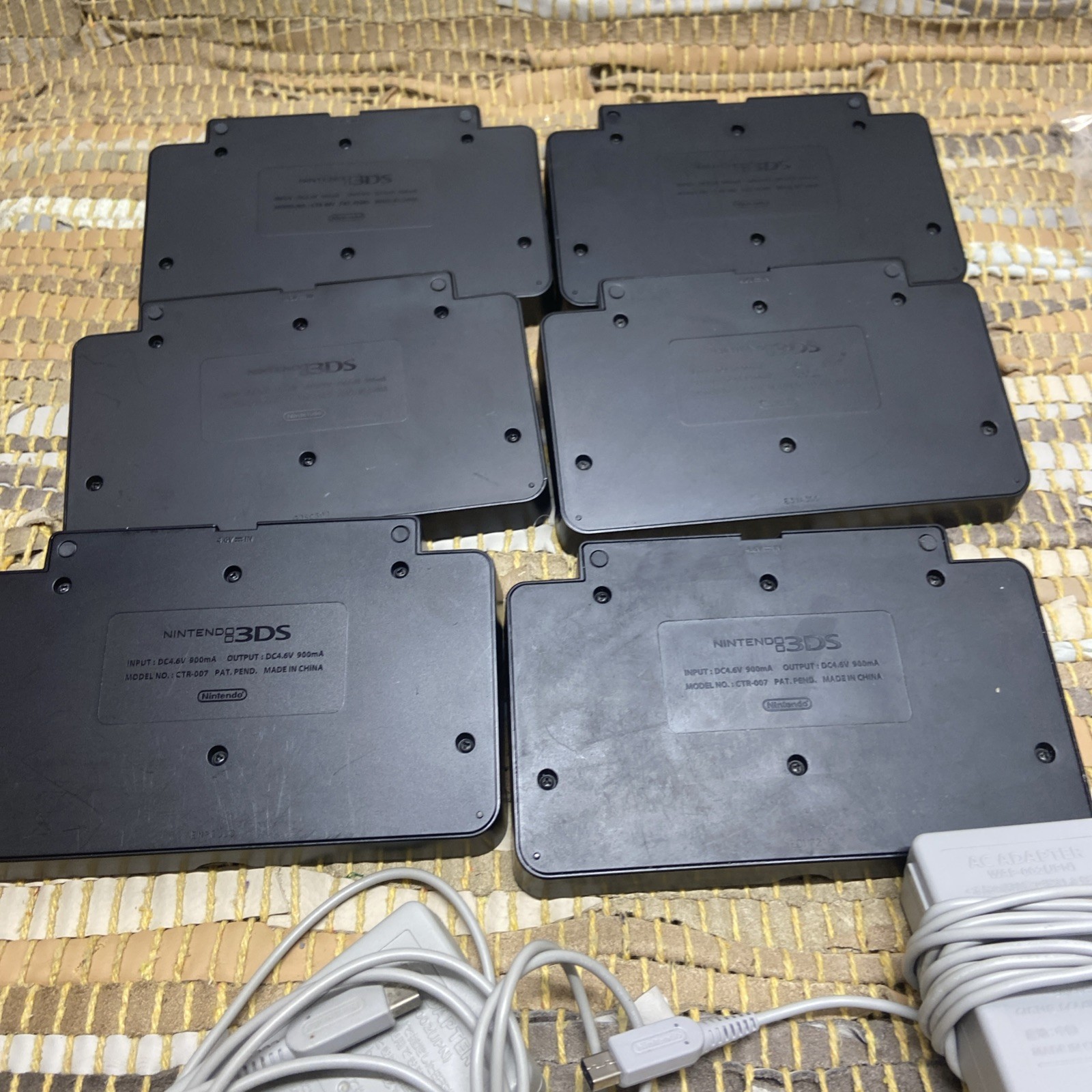 Lot Of 6 Original Nintendo 3DS Battery Charging Dock Cradle Base Black CTR-007