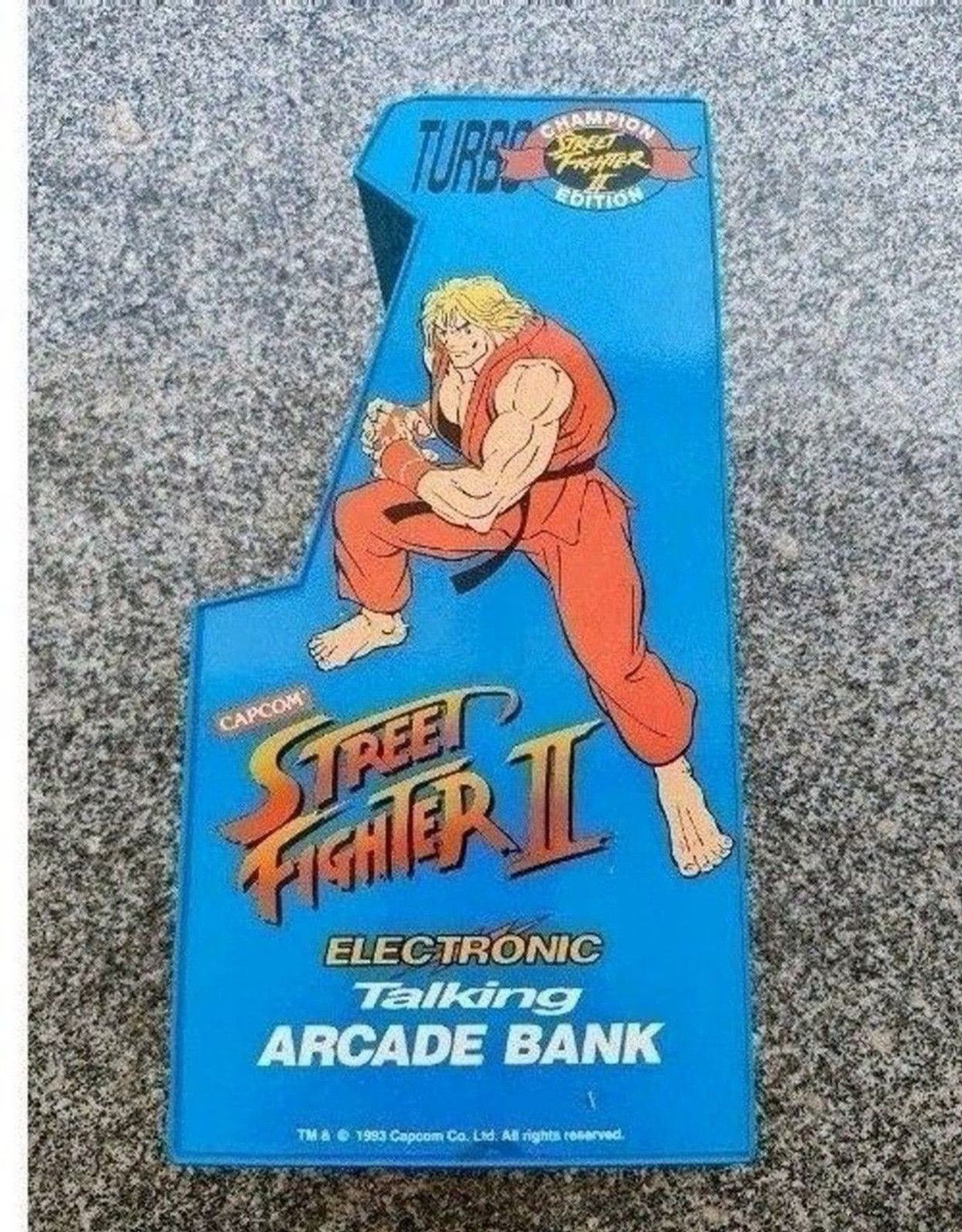 Street Fighter II Turbo Electronic Talking 10″ Arcade Bank 1993 Capcom