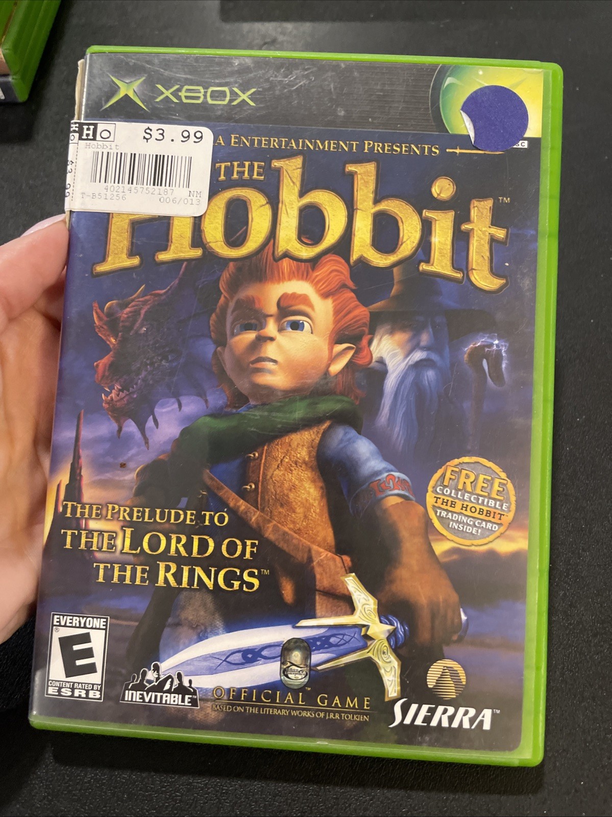 The Hobbit (Xbox) Complete CIB W/GOLLUM TRADING CARD, RARE