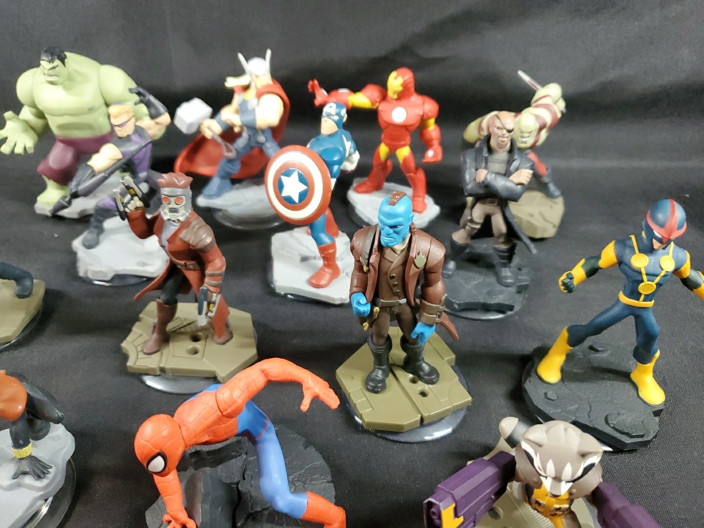 Disney Infinity Marvel Figures Hulk Spider-Man Thor Iron Man Rocket Racoon Lot