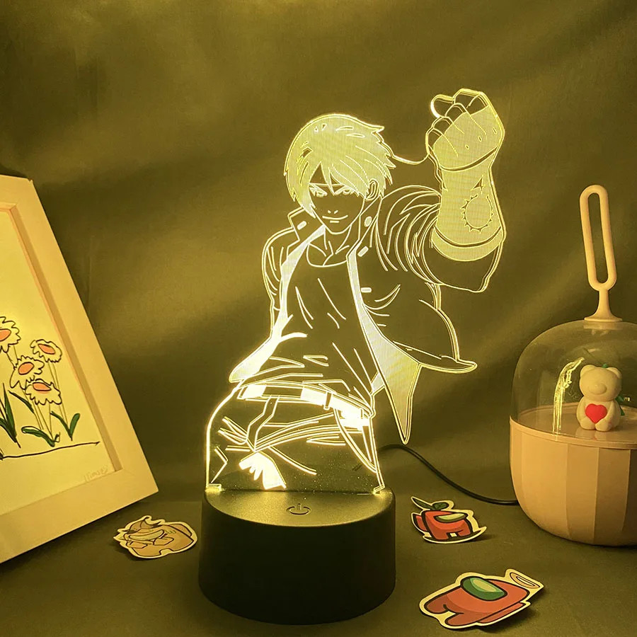 Game the King of Fighters Kyo Kusanagi 3D LED Neon Night Light Birthday Gift for