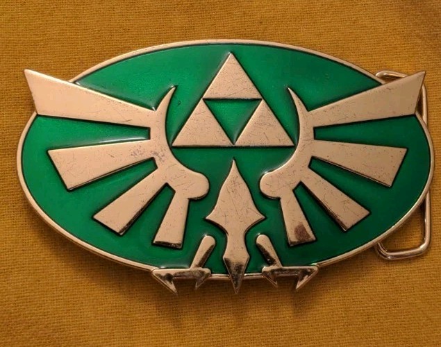 Nintendo The Legend Of Zelda 2012 Triforce Belt Buckle Green Twilight Princess