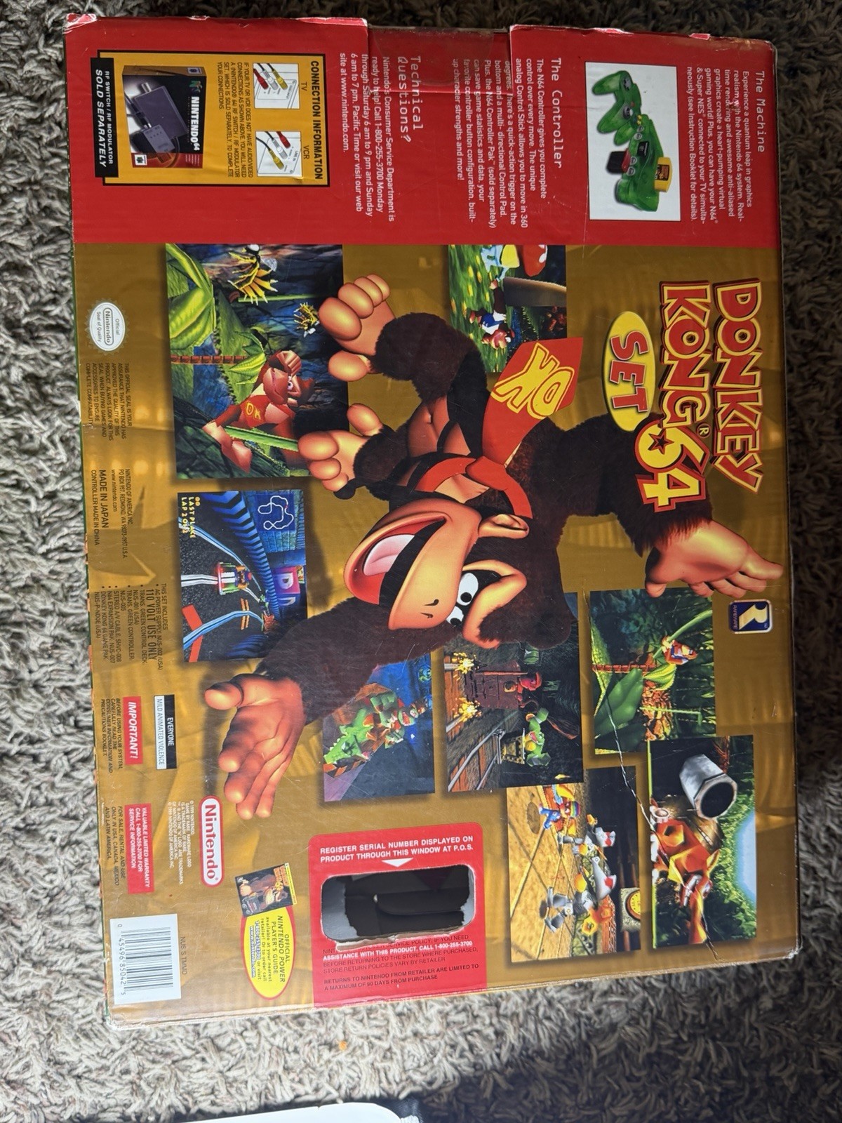 Nintendo Donkey Kong 64 Set Jungle Green Console W/Box SEE PICTURES Free Ship