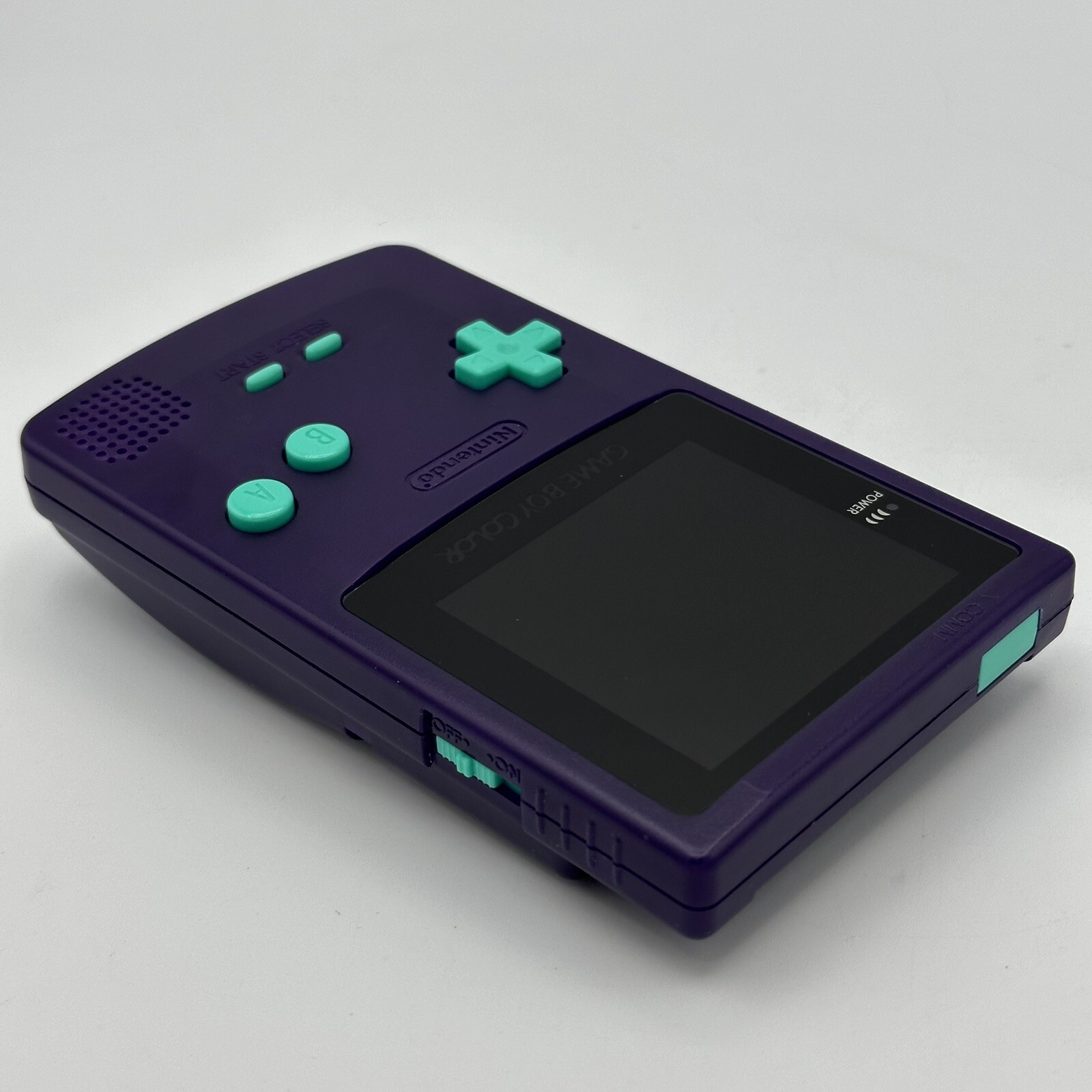 Nintendo Game Boy Color GBC IPS Q5 Backlight Mod Purple & Teal Blue Console