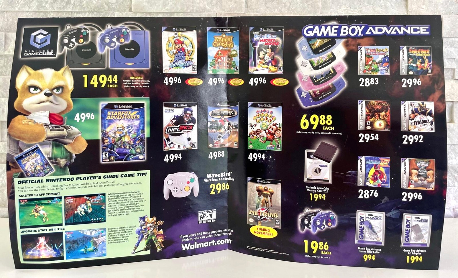 Starfox Adventures Nintendo Gamecube Wal-Mart Promotional Poster