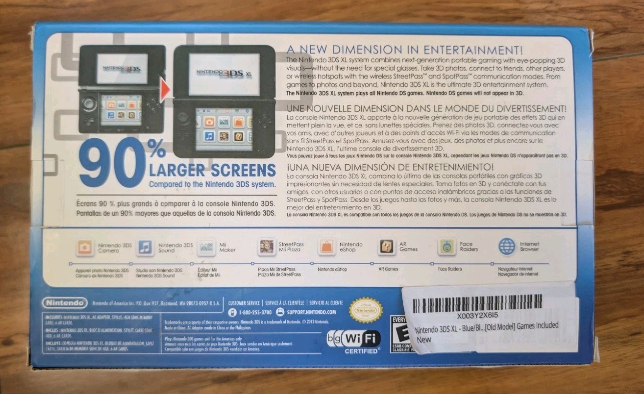Nintendo 3DS XL Blue Console Complete in Box | Open-Box