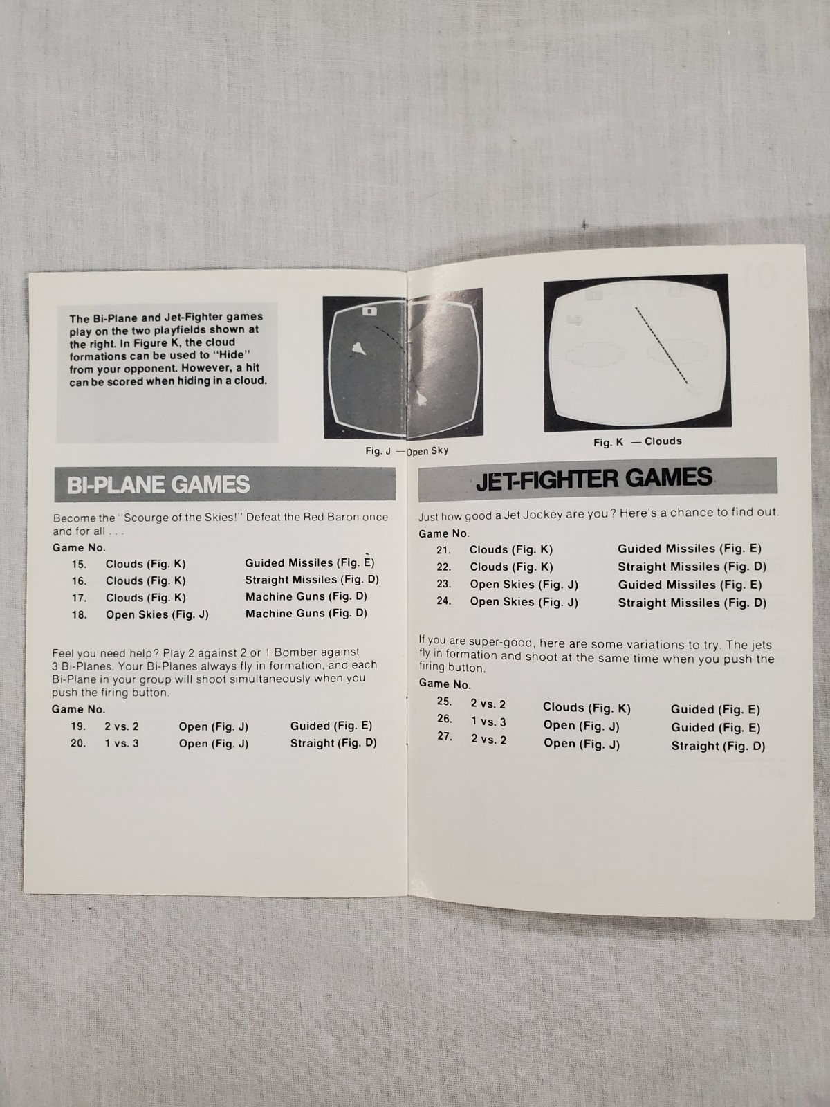 Combat 01 Atari Corporation Black And White Manual – VERY RARE