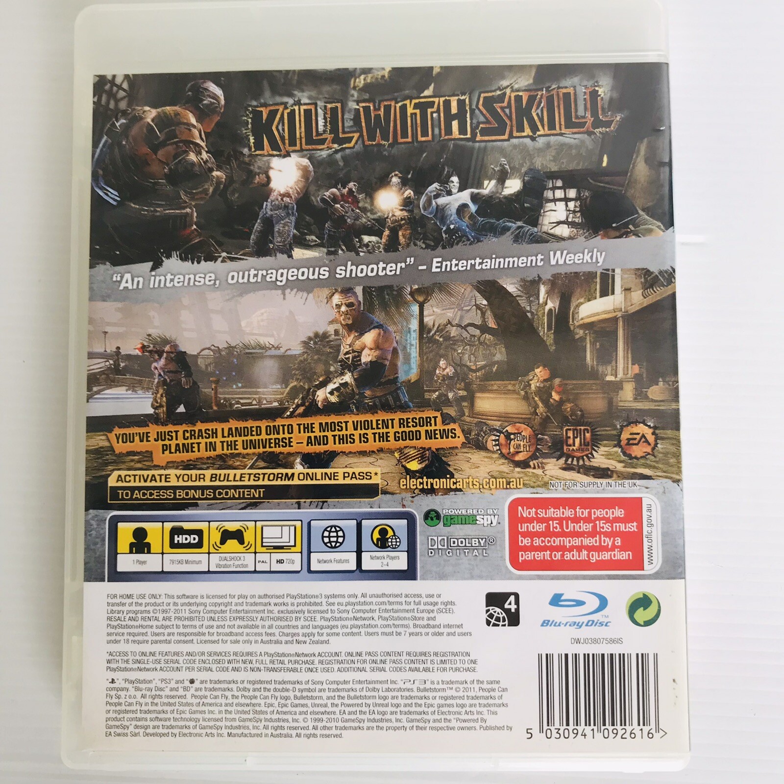 Bulletstorm for the Sony Playstation 3/PS3 – GC/AUS/PAL/MA15+
