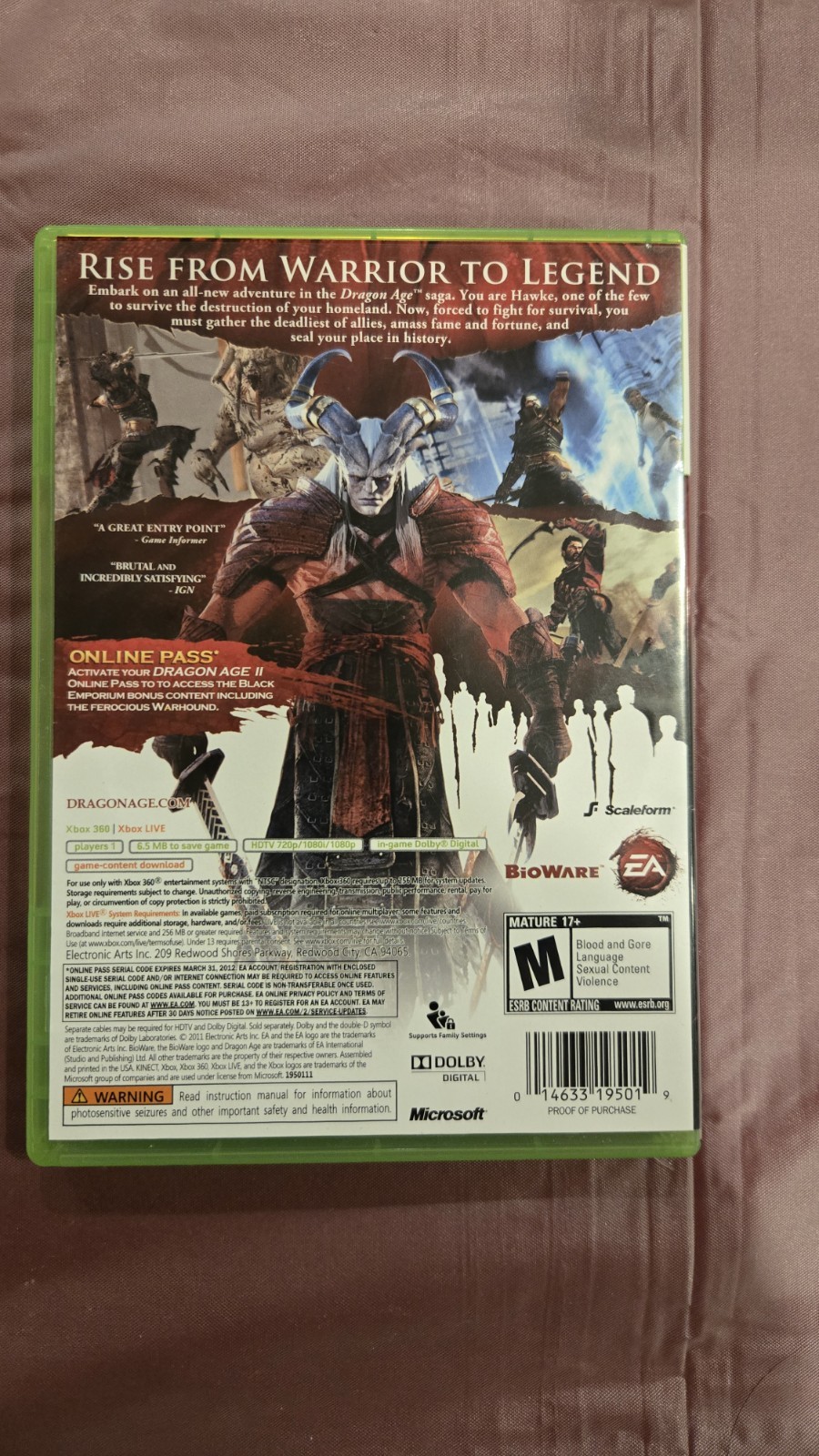 Dragon Age II (Microsoft Xbox 360, 2011) CIB