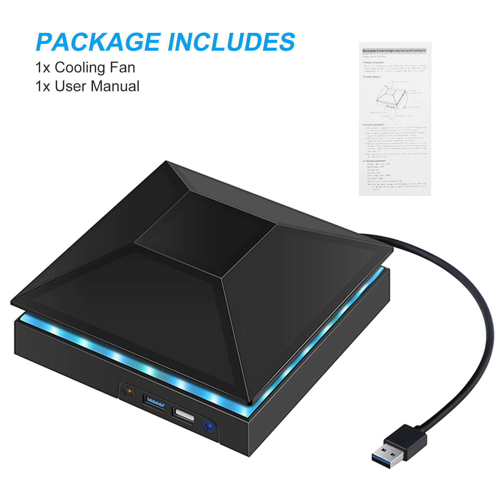 USB Cooling Fan Vertical Stand Cooler Accessories For Xbox Series X Game Console