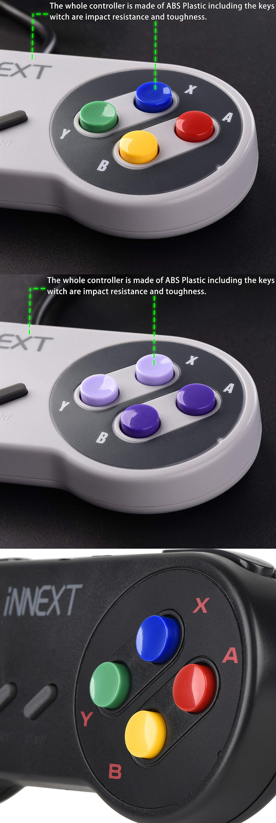 1/2 Pack SNES NES USB Super SNES USB Controller Gamepad For PC Mac Raspberry Pi