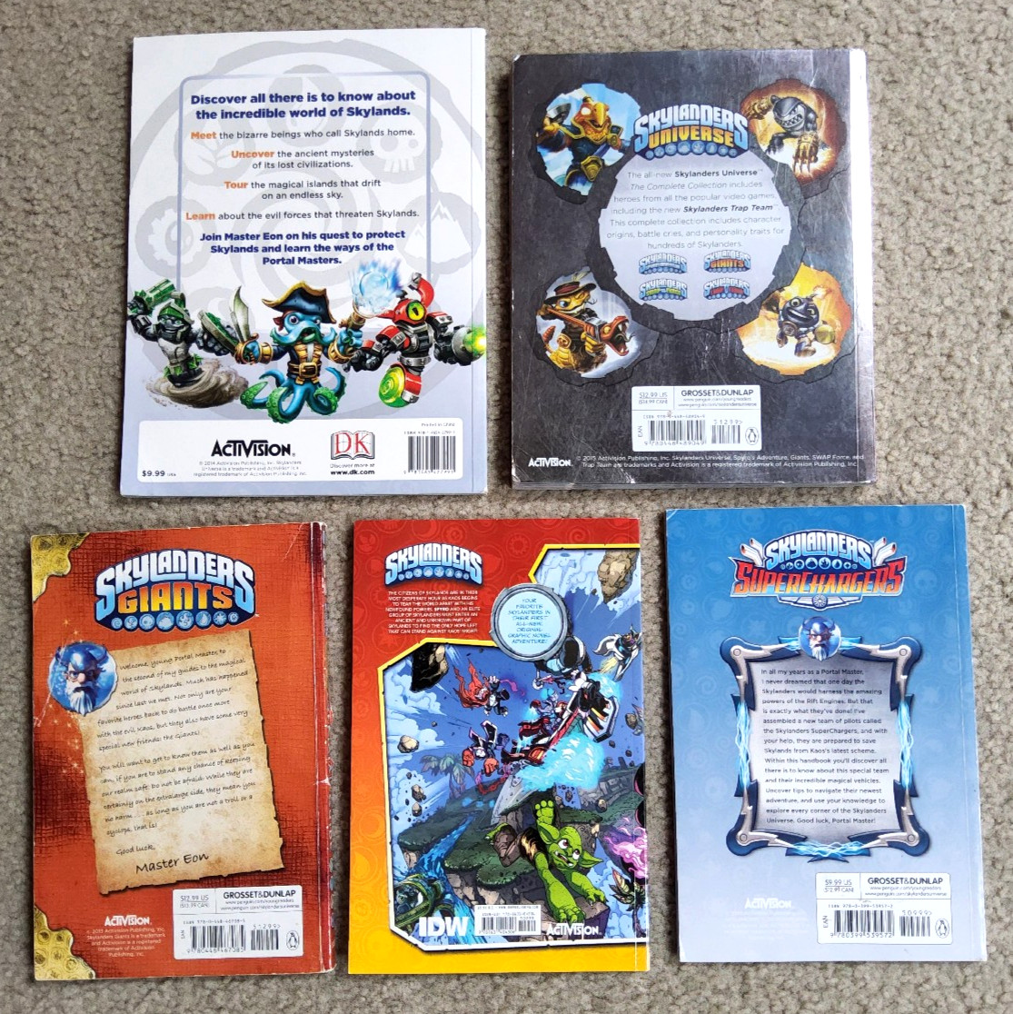 Lot of 5 Skylanders Universe Guide Handbook Comic Assorted Book Lot