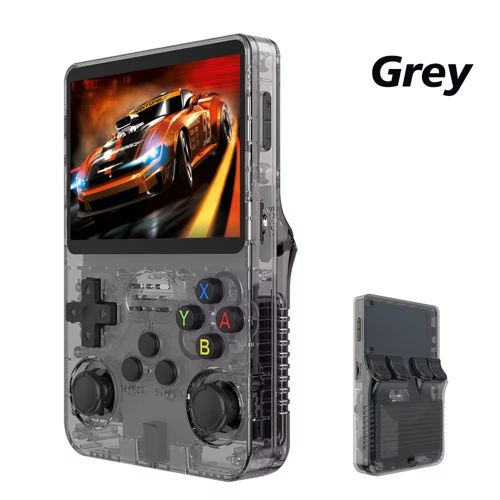 Gray R36S Retro Handheld Video Game Console Linux System 3.5 Inch IPS Screen New