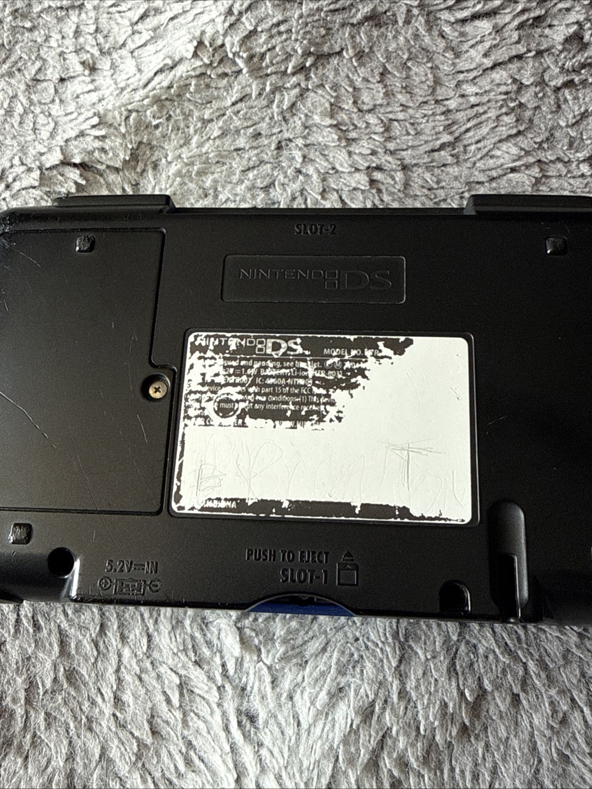 NINTENDO DS ORIGINAL NTR-001 BLACK & BLUE HANDHELD CONSOLE *TESTED & WORKING*