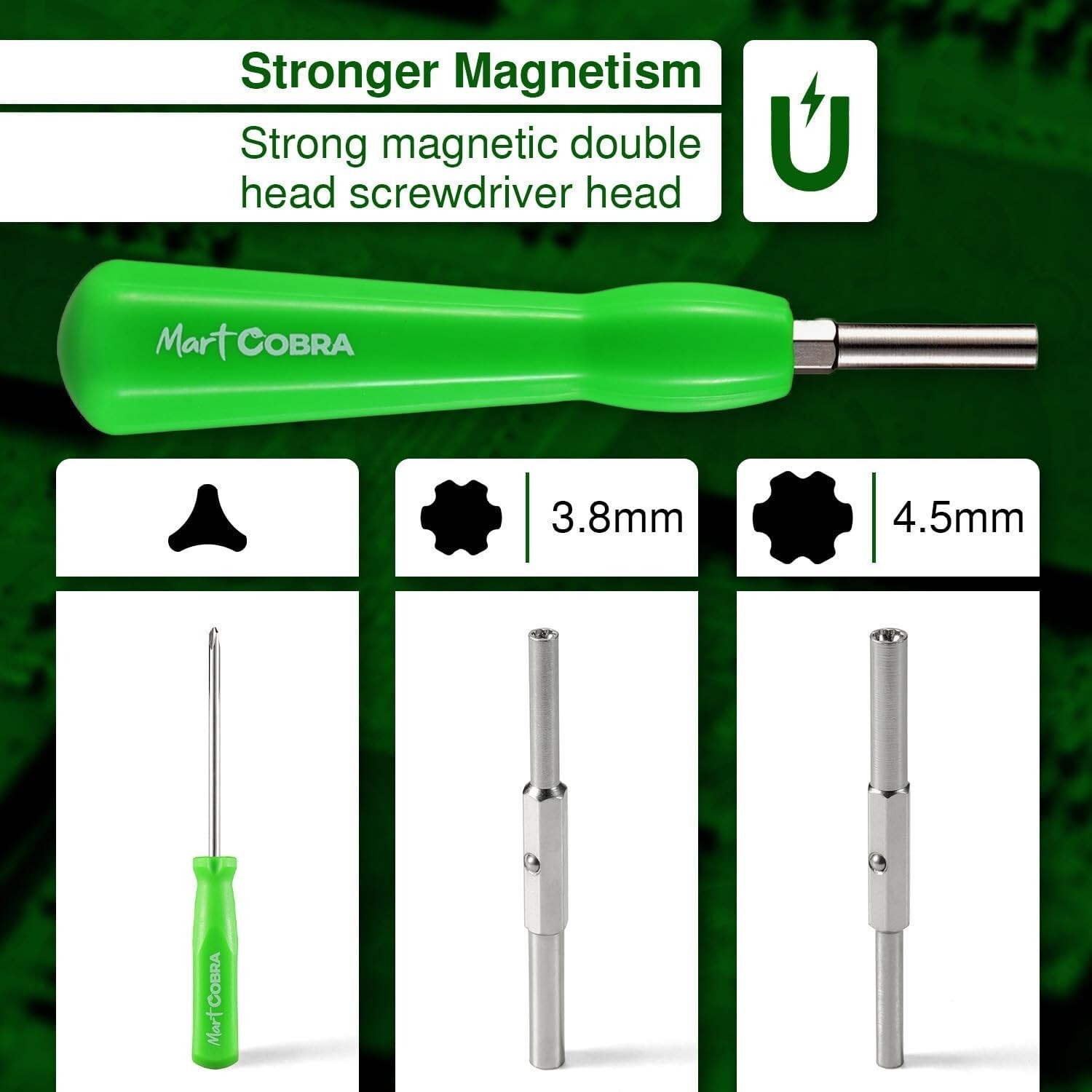 Mart Cobra Gamebit Screwdriver 3.8mm 4.5mm & Tri-Wing Screwdriver Gameboy Set