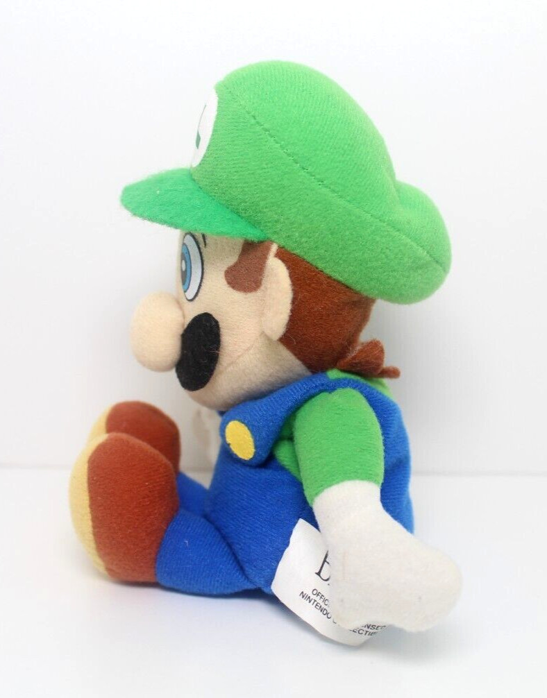 Vintage Nintendo 64 Luigi Beanbag Plush Doll + Hang & Tush Tag (BD&A, 1997)