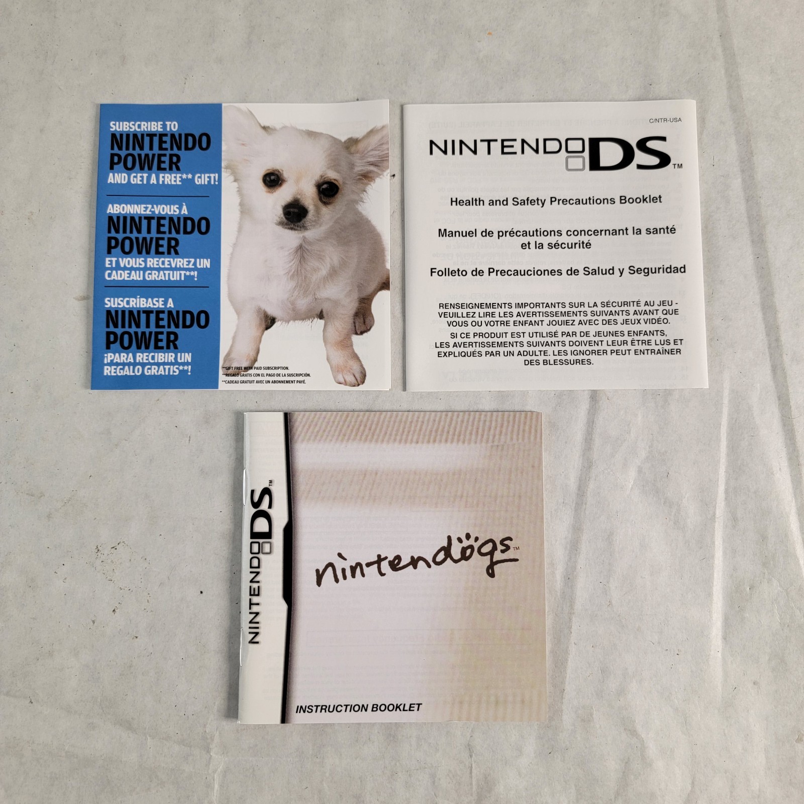 Nintendogs Chihuahua & Friends Nintendo DS Case and Manuals