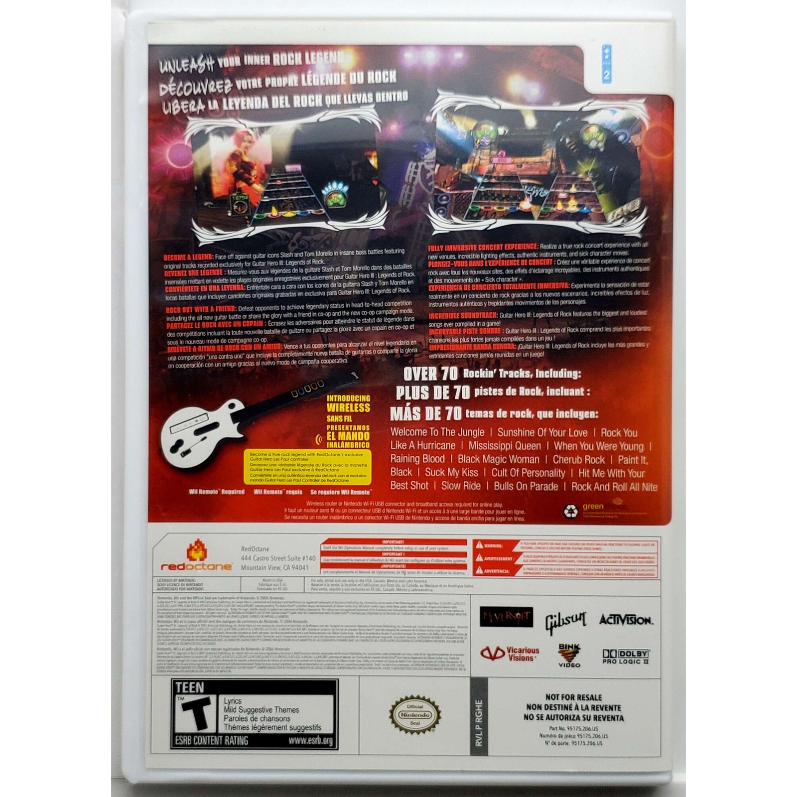 Guitar Hero III Legends of Rock – Nintendo Wii Pristine 180 Day Guarantee