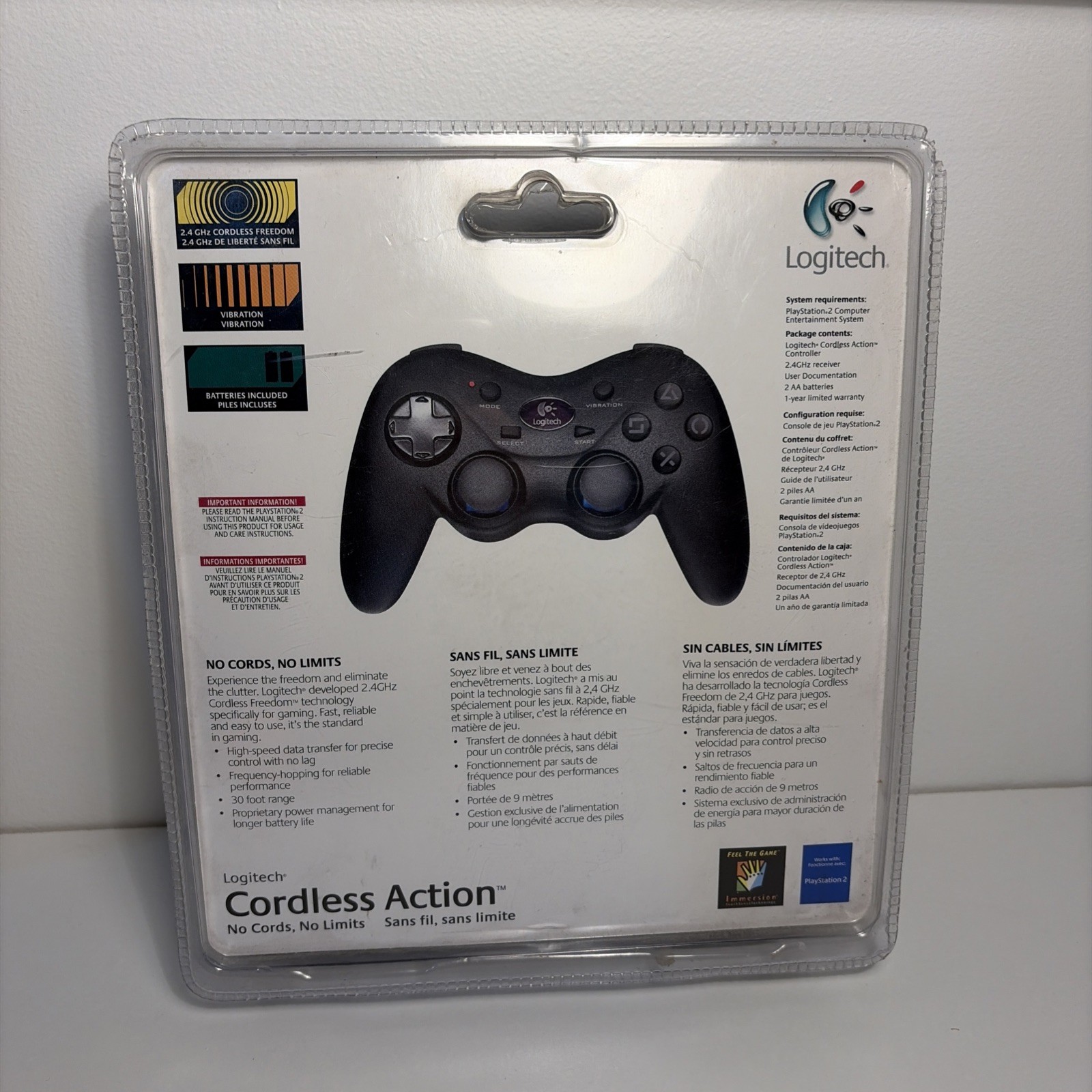 LOGITECH Cordless Action Controller PLAYSTATION 2 PS2 BRAND NEW IN PACKAGE.