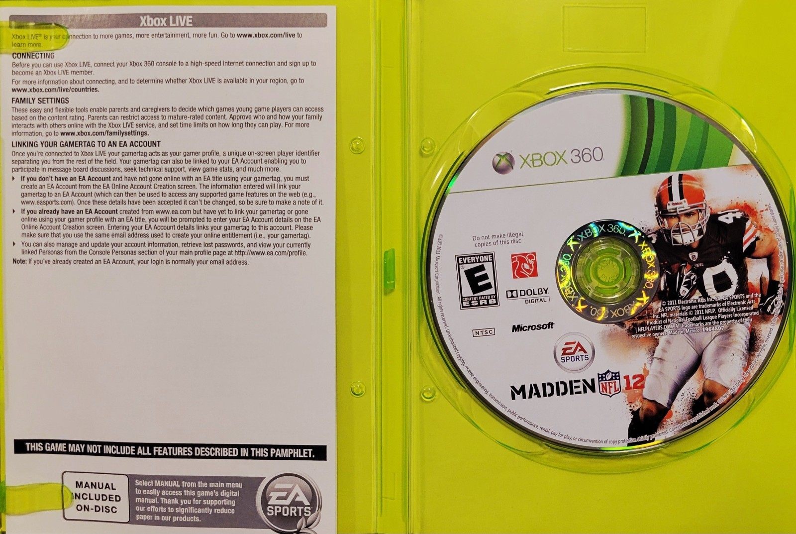 Madden NFL 12 (Microsoft Xbox 360) CIB w/Manual/ Tested Working/ Fast Shipping